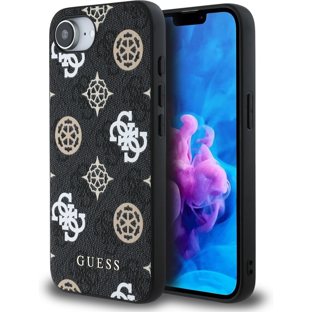 Guess-PU-4G-Peony-MagSafe-kryt-iPhone-17e-16e-cerny