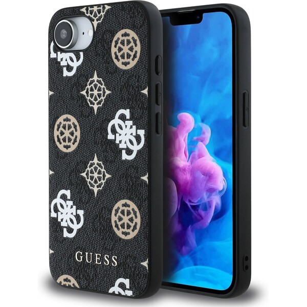 Guess-PU-4G-Peony-MagSafe-kryt-iPhone-17e-16e-cerny