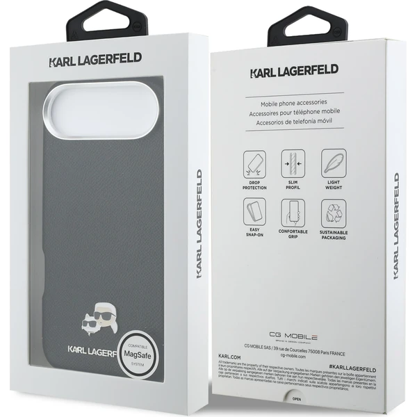 Karl-Lagerfeld-PU-Karl-and-Choupette-Heads-Pins-MagSafe-kryt-iPhone-Air-cerny