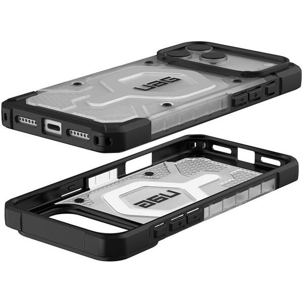 UAG-Pathfinder-Clear-Magsafe-kryt-iPhone-17-Pro-Max-ciry-stribrny