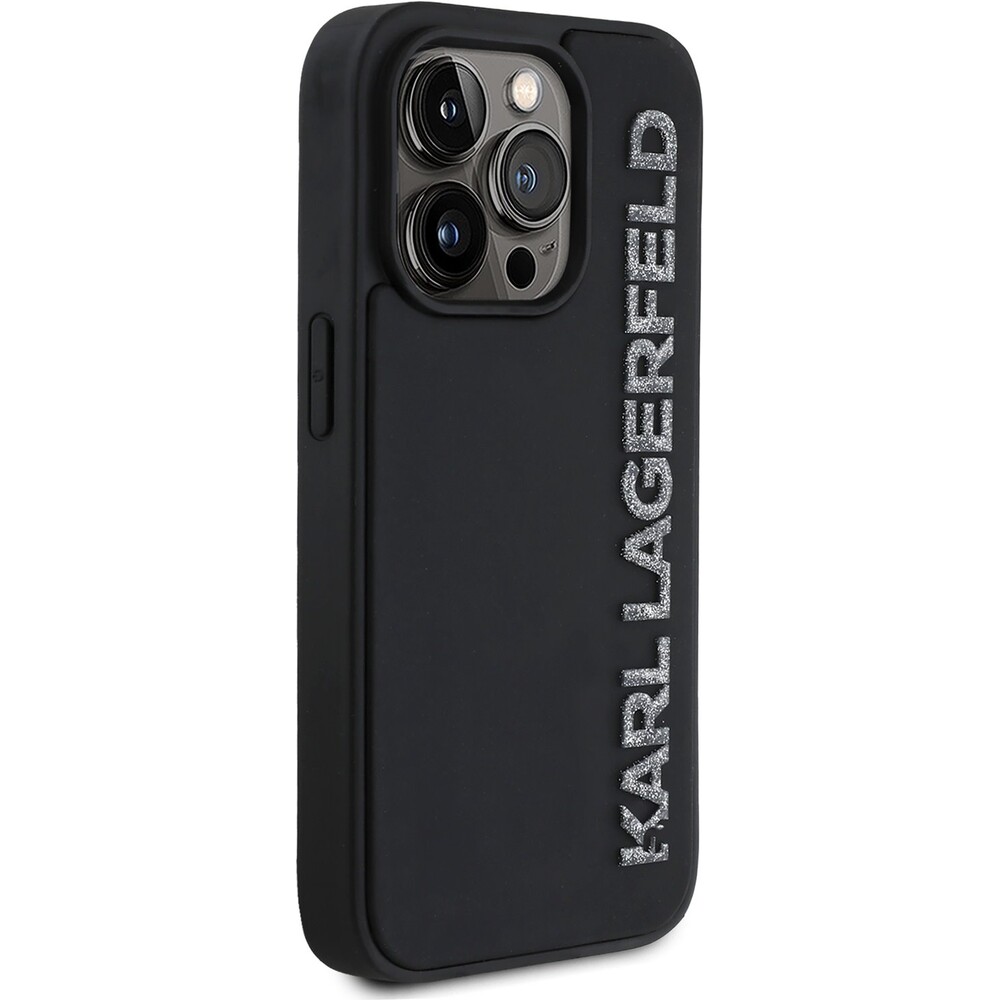Karl-Lagerfeld-3D-Rubber-Glitter-Logo-kryt-iPhone-14-Pro-cerny