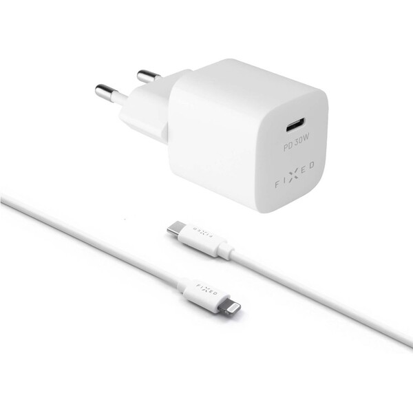 FIXED-Mini-set-sitove-nabijecky-s-USB-C-vystupem-a-USB-C-Lightning-kabelu-podpora-PD-1-2-metr-MFI
