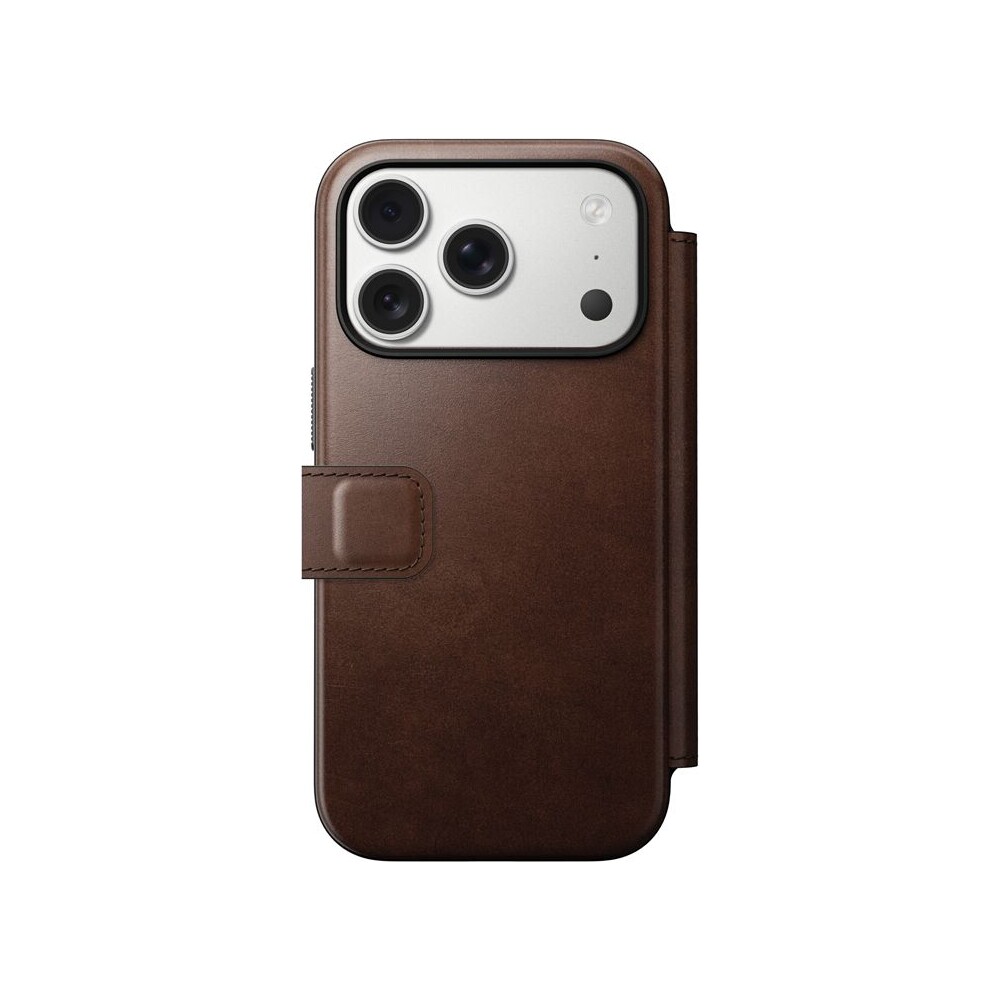 Nomad-Modern-Leather-Folio-Horween-MagSafe-kozene-pouzdro-iPhone-17-Pro-Rustic-Brown