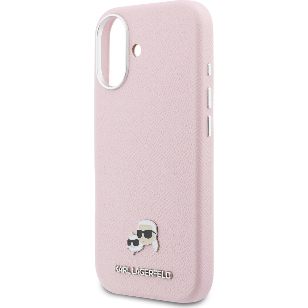 Karl-Lagerfeld-PU-Karl-and-Choupette-Heads-Pins-MagSafe-kryt-iPhone-17-ruzovy