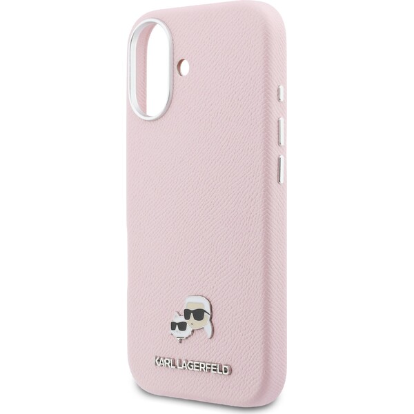 Karl-Lagerfeld-PU-Karl-and-Choupette-Heads-Pins-MagSafe-kryt-iPhone-17-ruzovy
