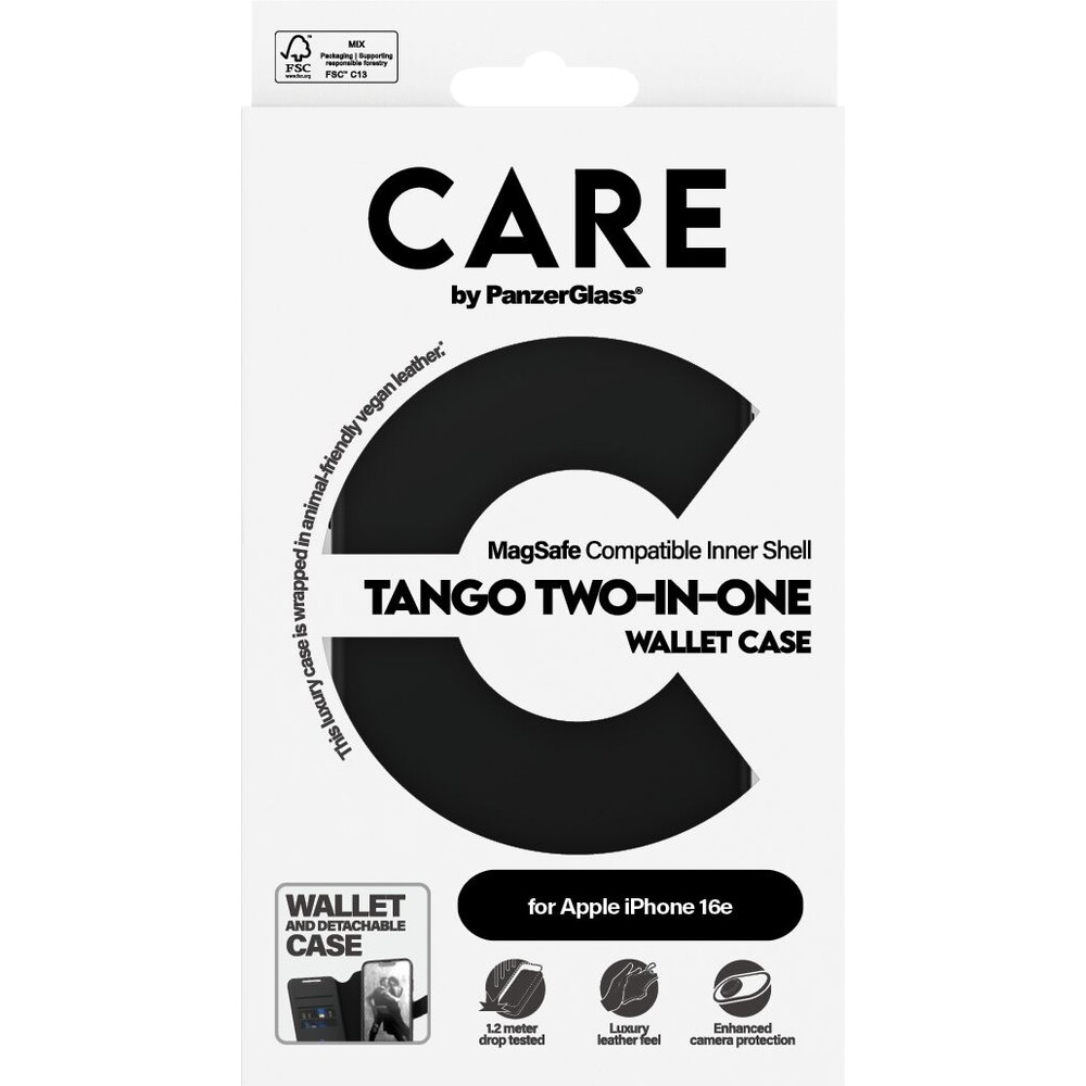 PanzerGlass-CARE-pouzdro-Apple-iPhone-17e-16e-MagSafe-Tango-2v1-Wallet