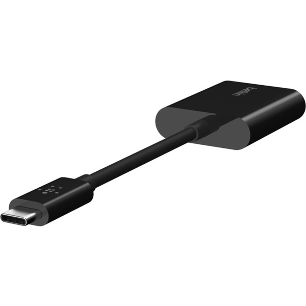 Belkin-CONNECT-USB-C-audio-napajeci-adapter-cerny