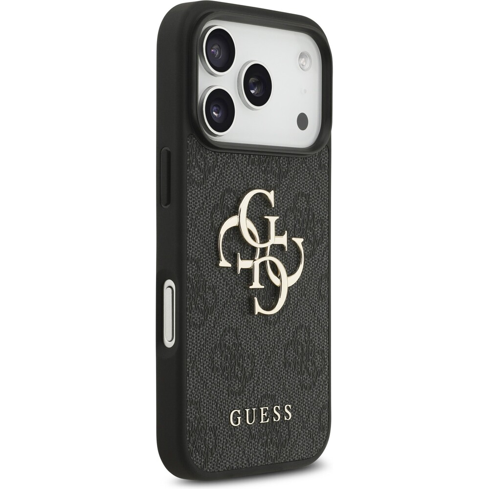 Guess-PU-4G-Metal-Logo-Strap-kryt-iPhone-17-Pro-cerny