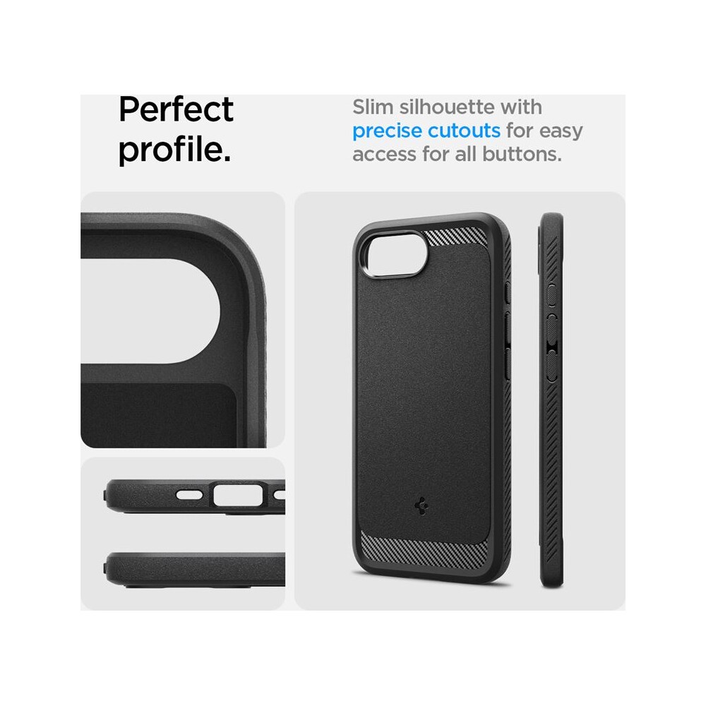 Spigen-Rugged-Armor-MagSafe-kryt-iPhone-17e-16e-matne-cerny