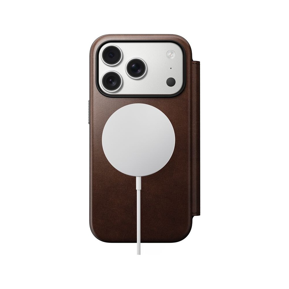 Nomad-Modern-Leather-Folio-Horween-MagSafe-kozene-pouzdro-iPhone-17-Pro-Rustic-Brown