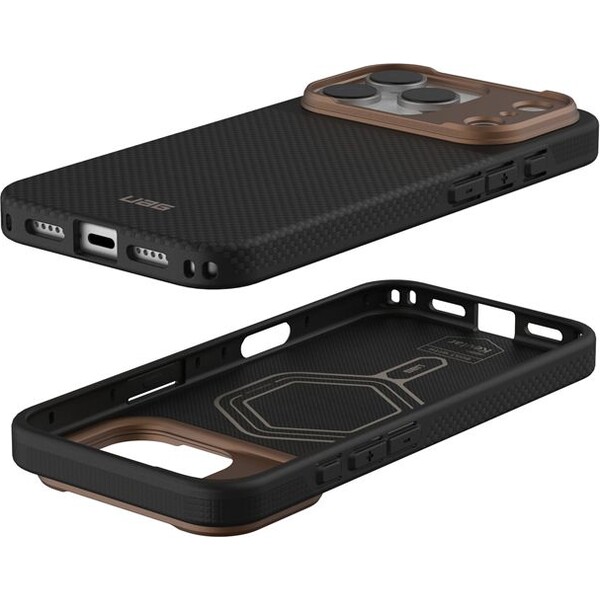 UAG-Fibr-Armr-MagSafe-kryt-iPhone-17-Pro-kevlar-cerny-bronzovy
