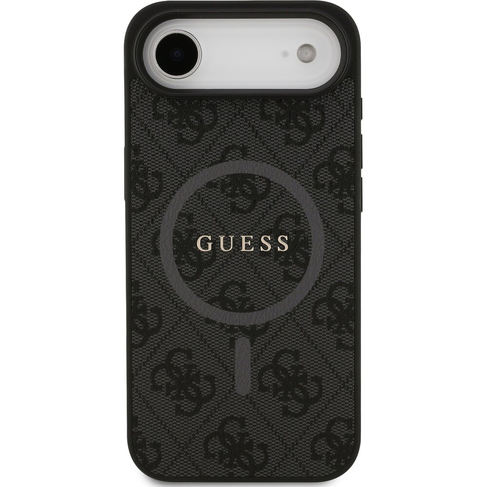 Guess-PU-Leather-4G-Colored-Ring-MagSafe-Zadni-Kryt-pro-iPhone-Air-cerny