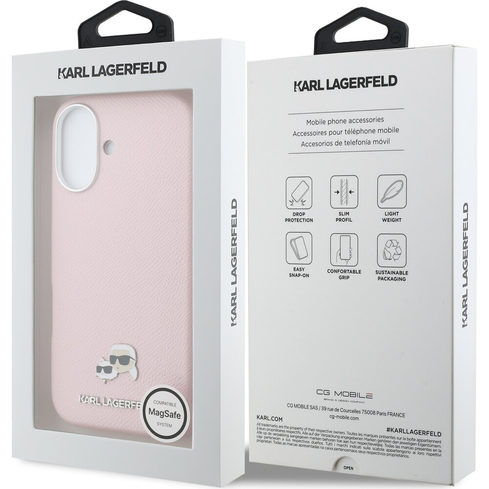 Karl-Lagerfeld-PU-Karl-and-Choupette-Heads-Pins-MagSafe-kryt-iPhone-17-ruzovy