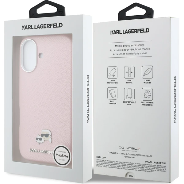 Karl-Lagerfeld-PU-Karl-and-Choupette-Heads-Pins-MagSafe-kryt-iPhone-17-ruzovy