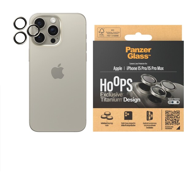 PanzerGlass-HoOps-ochranne-krouzky-Apple-iPhone-16-Pro-16-Pro-Max-15-Pro-15-Pro-Max-prirodni-titan