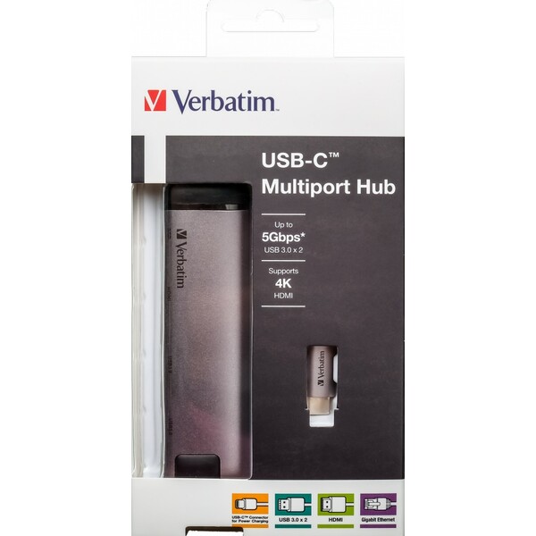 Verbatim-USB-C-Multiport-HUB-2x-USB-3-0-1x-USB-C-HDMI-LAN-dokovaci-stanice-seda