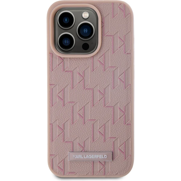 Karl Lagerfeld PU Leather Monogram Metal Logo Magsafe zadní kryt iPhone 15 Pro Max růžový - Pouzdra - Obrázek 6JN5000J01