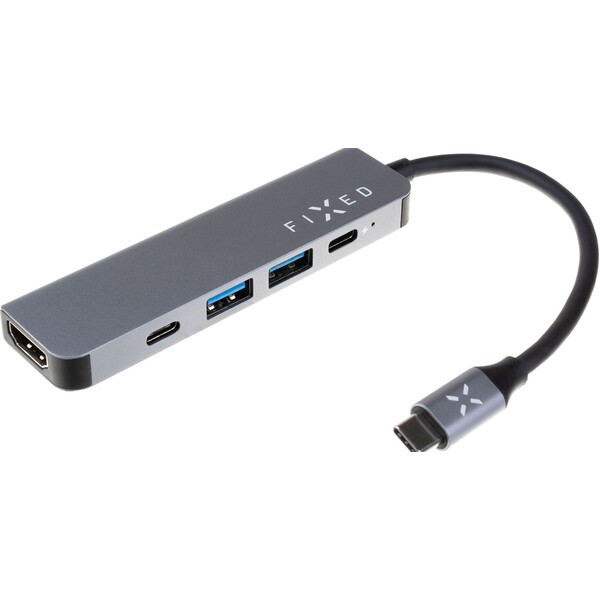 FIXED-USB-C-HUB-Mini-5-portovy-pro-notebooky-a-tablety-sedy