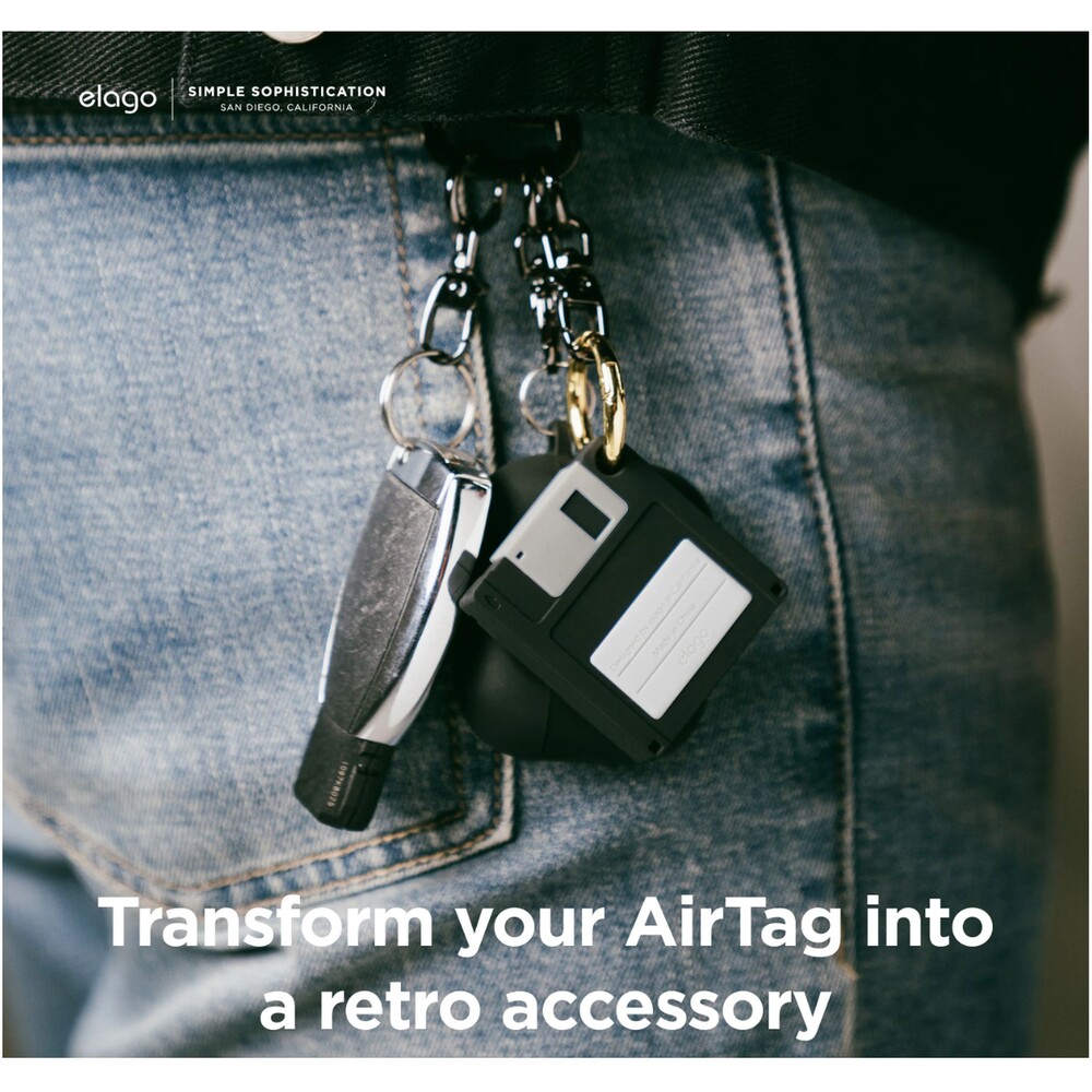 ELAGO-Floppy-Disk-pouzdro-pro-Apple-AirTag-cerne