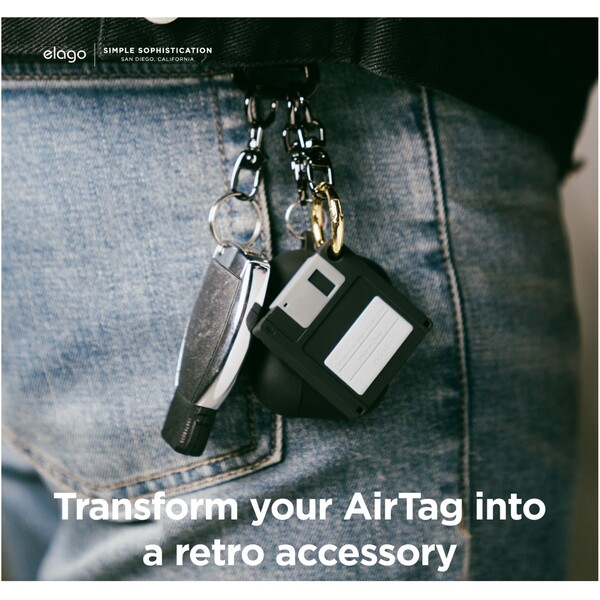 ELAGO-Floppy-Disk-pouzdro-pro-Apple-AirTag-cerne
