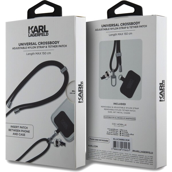 Karl-Lagerfeld-Universal-Crossbody-popruh-Cord-and-Ikonik-Pins-cerny
