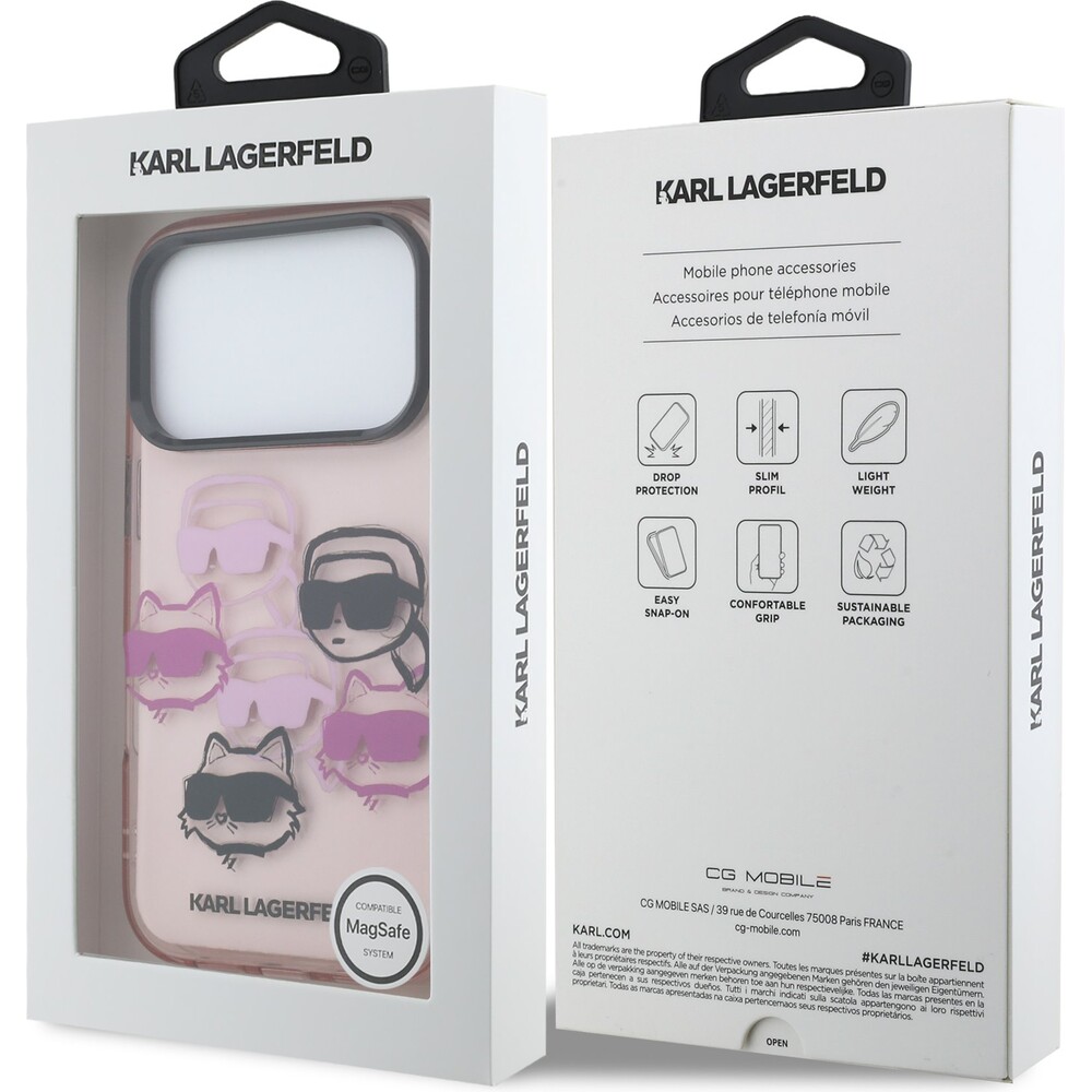 Karl-Lagerfeld-IML-Multi-K-CH-Heads-Zadni-Kryt-pro-iPhone-17-Pro-ruzovy