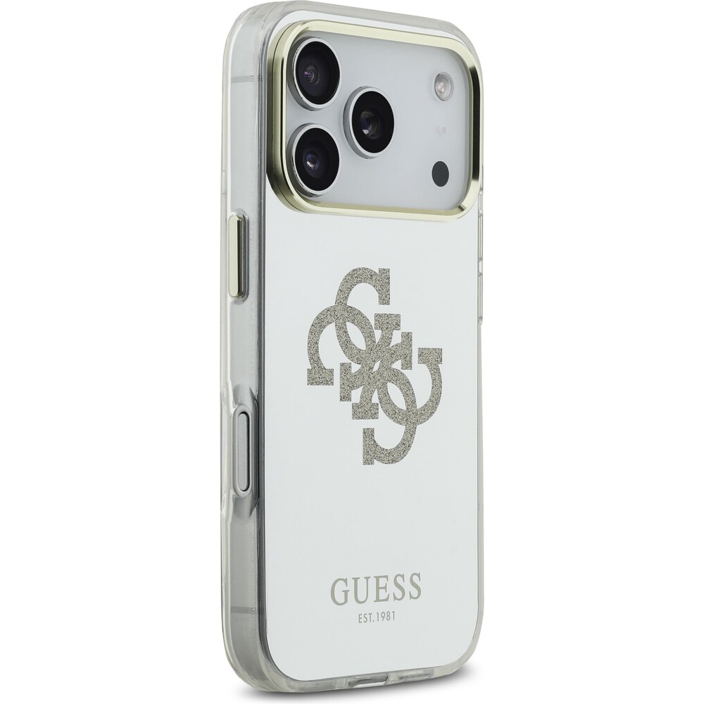 Guess-PC-TPU-Mirror-4G-Glitter-Logo-MagSafe-kryt-iPhone-17-Pro-Max-zlaty