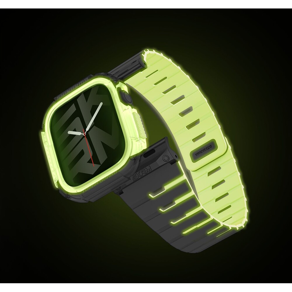 SKINARMA-Gemini-Atom-reminek-a-kryt-Apple-Watch-42mm-limetkovy-neonovy-