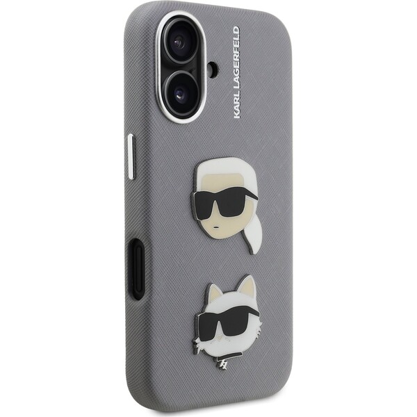 Karl-Lagerfeld-Grained-PU-K-CH-Heads-kryt-iPhone-16-sedy