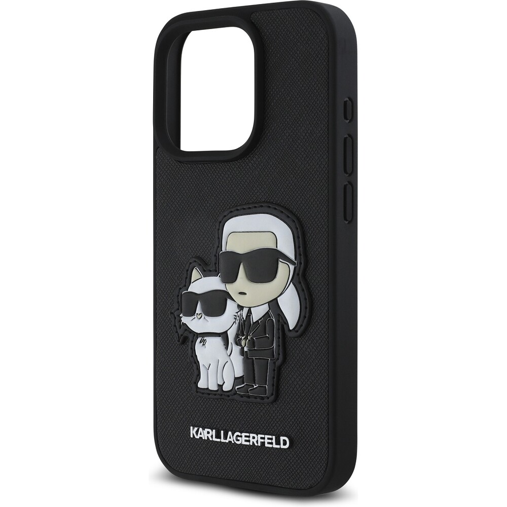 Karl-Lagerfeld-PU-Saffiano-Karl-and-Choupette-kryt-iPhone-15-Pro-Max-cerny