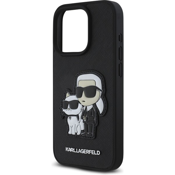 Karl-Lagerfeld-PU-Saffiano-Karl-and-Choupette-kryt-iPhone-15-Pro-Max-cerny