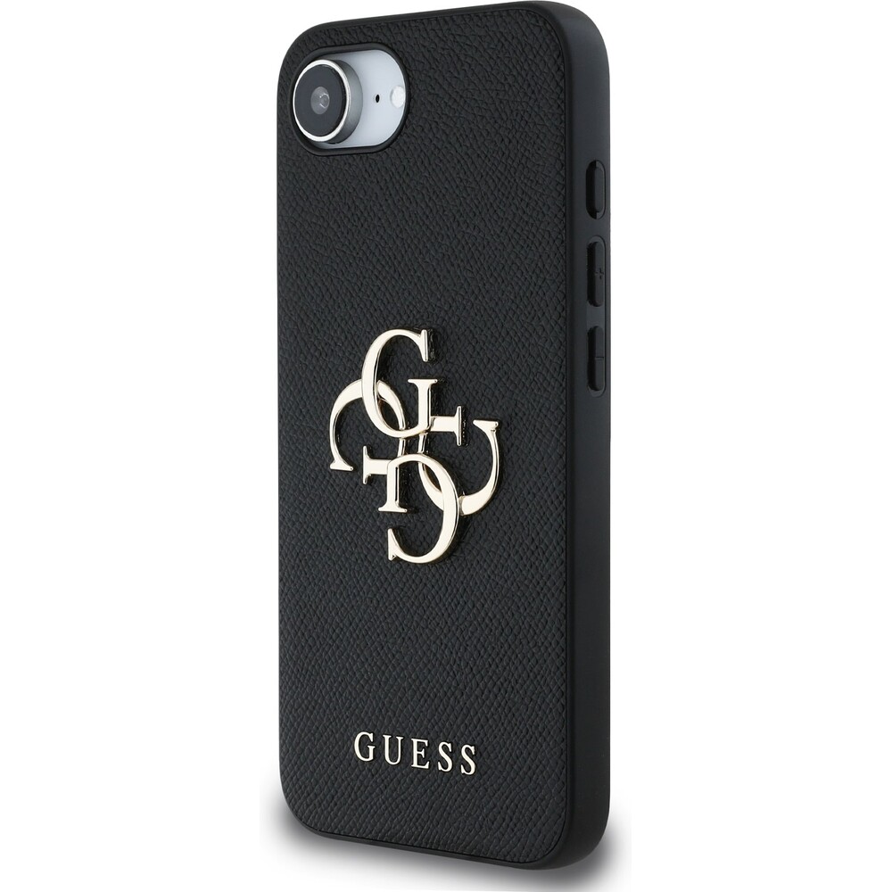Guess-PU-Grained-4G-Metal-Logo-kryt-iPhone-17e-16e-cerny