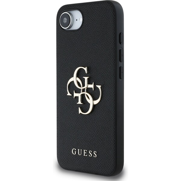 Guess-PU-Grained-4G-Metal-Logo-kryt-iPhone-17e-16e-cerny