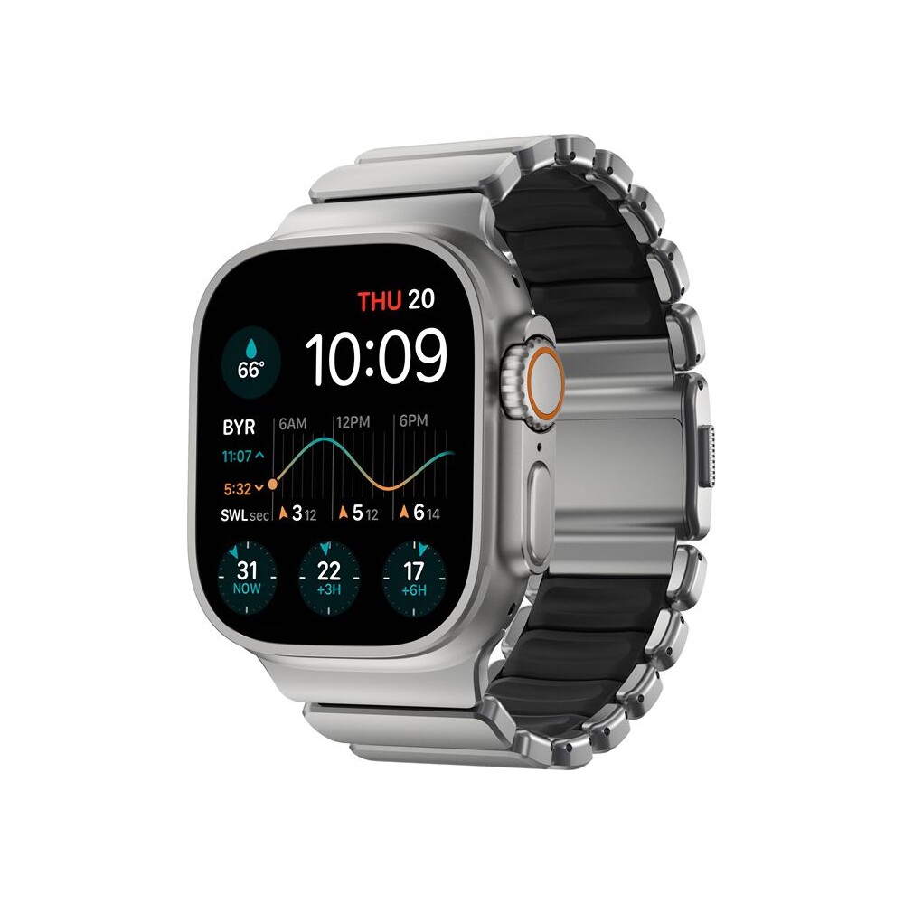 Nomad-Stratos-Band-FKM-reminek-Apple-Watch-45-46-49mm-Natural-Titanium-Black