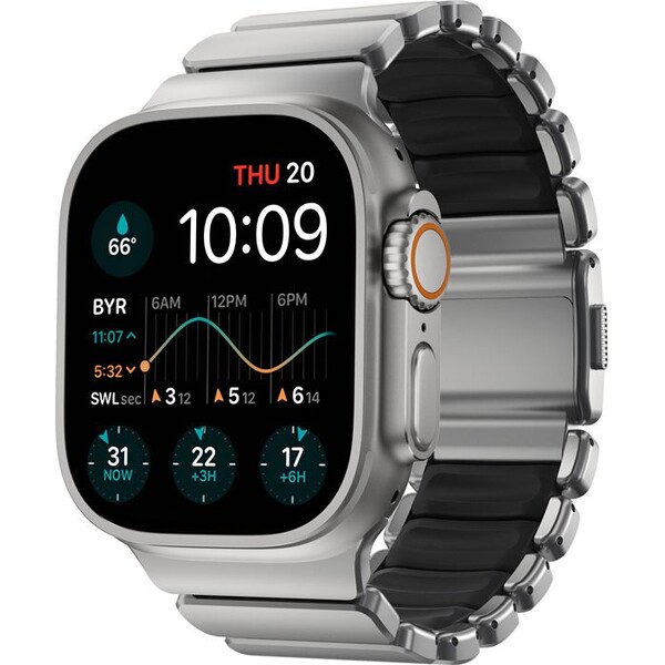 Nomad-Stratos-Band-FKM-reminek-Apple-Watch-45-46-49mm-Natural-Titanium-Black