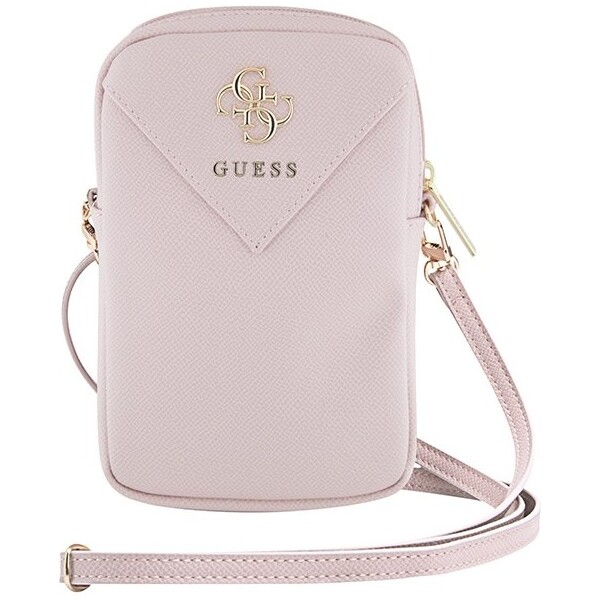 Guess-PU-Grained-4G-Metal-Logo-taska-na-telefon-se-zipem-ruzova
