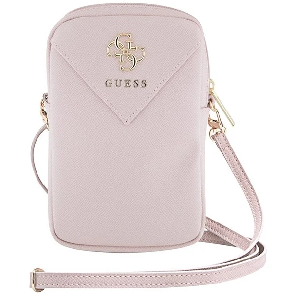 Guess PU Grained 4G Metal Logo taška na telefon se zipem růžová - Pouzdra - Obrázek 6c7489fcd15442deb09c499197ca80b7