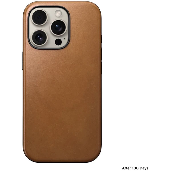 Nomad Modern Leather Case MagSafe kryt iPhone 16 Pro světle hnědý - Pouzdra - Obrázek 6cac804210924be2bc8369a56a0db872