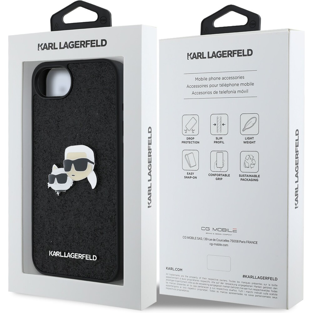 Karl-Lagerfeld-Fixed-Glitter-Metal-K-CH-kryt-iPhone-17e-16e-cerny