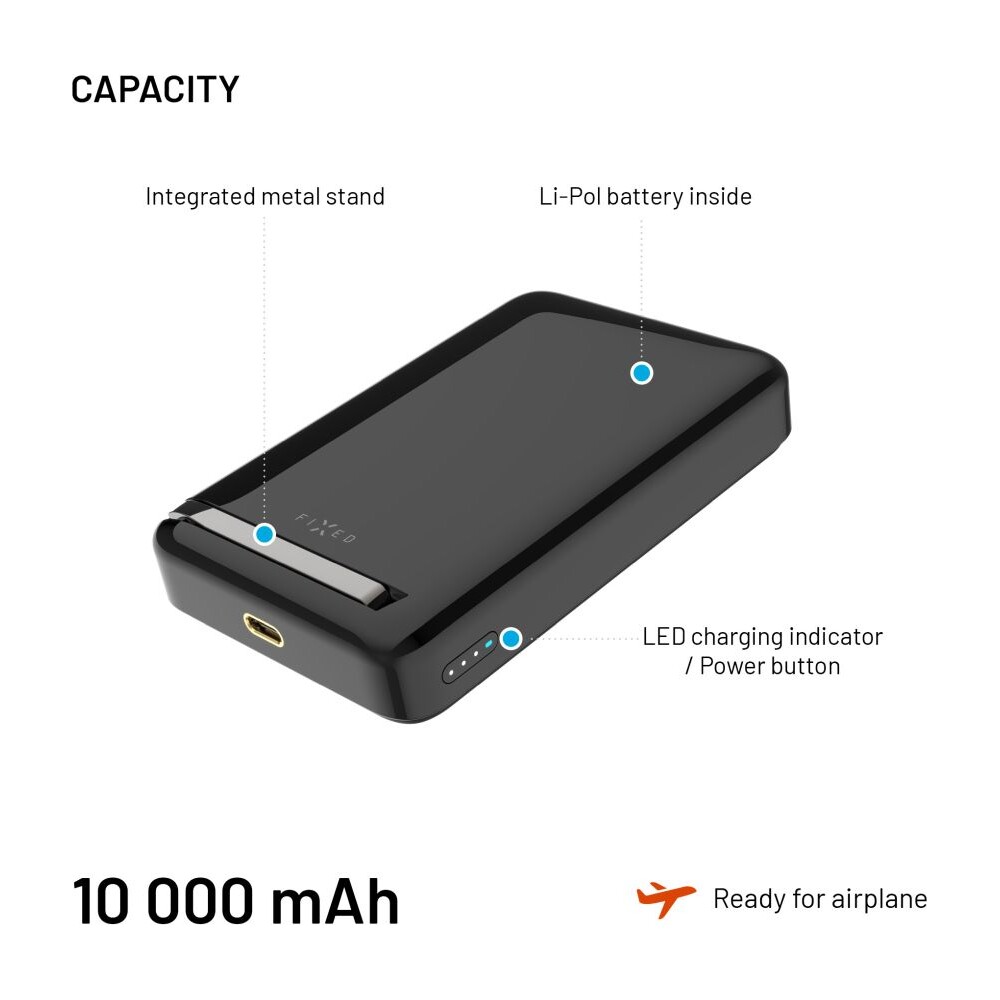 FIXED-MagZen-10-Pro-Qi2-MagSafe-powerbanka-10000mAh-15W-cerna