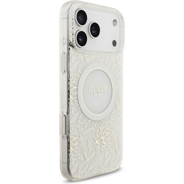 Guess-IML-Flowers-Allover-Strap-MagSafe-kryt-iPhone-17-Pro-Max-bily