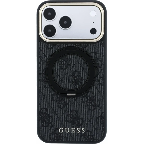 Guess-PU-4G-Ring-Stand-MagSafe-kryt-iPhone-18-Pro-cerny