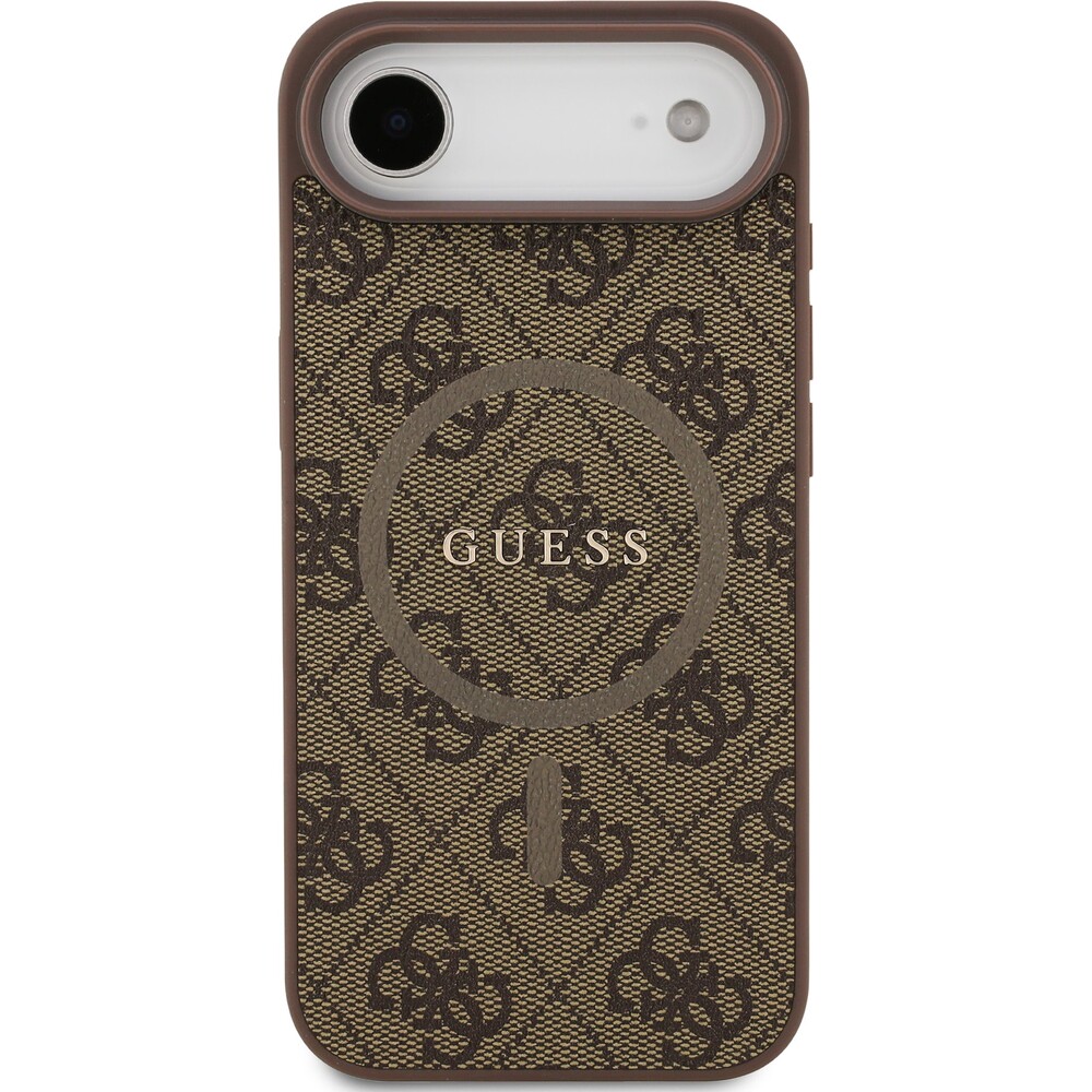 Guess-PU-Leather-4G-Colored-Ring-MagSafe-Zadni-Kryt-pro-iPhone-Air-hnedy