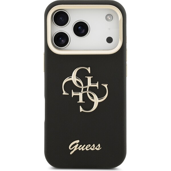 Guess-PU-Grained-4G-Logo-Stand-Camera-Frame-kryt-iPhone-17-Pro-cerny