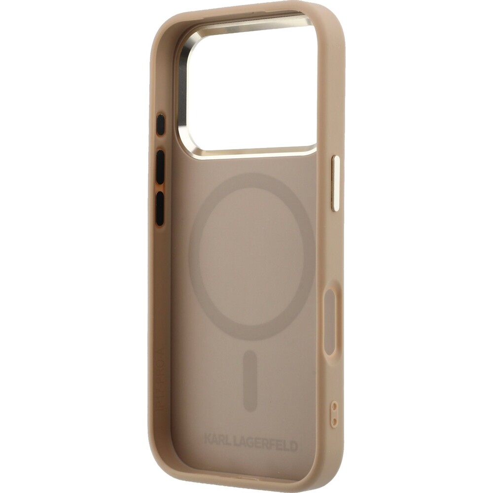 Karl-Lagerfeld-PU-Perforated-Monogram-MagSafe-kryt-iPhone-17-Pro-bezovy