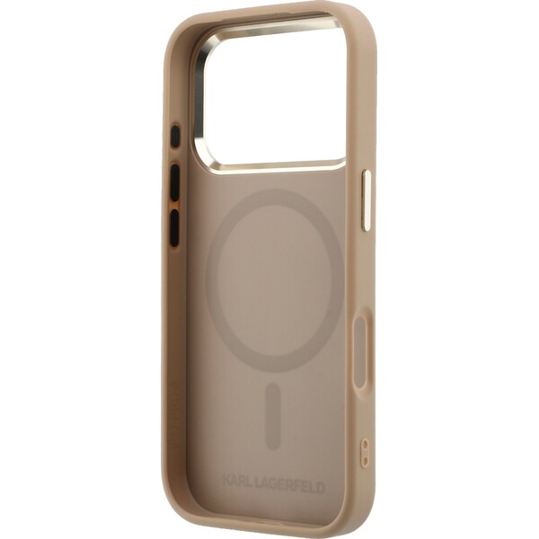 Karl-Lagerfeld-PU-Perforated-Monogram-MagSafe-kryt-iPhone-17-Pro-bezovy