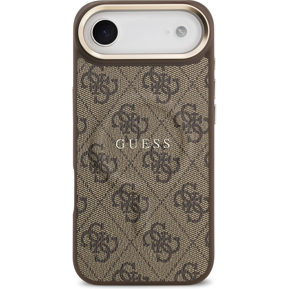 Guess-PU-Leather-4G-Gold-Frame-MagSafe-kryt-iPhone-Air-hnedy