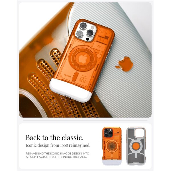 Spigen-Classic-C1-MagSafe-kryt-iPhone-16-Pro-tangerine