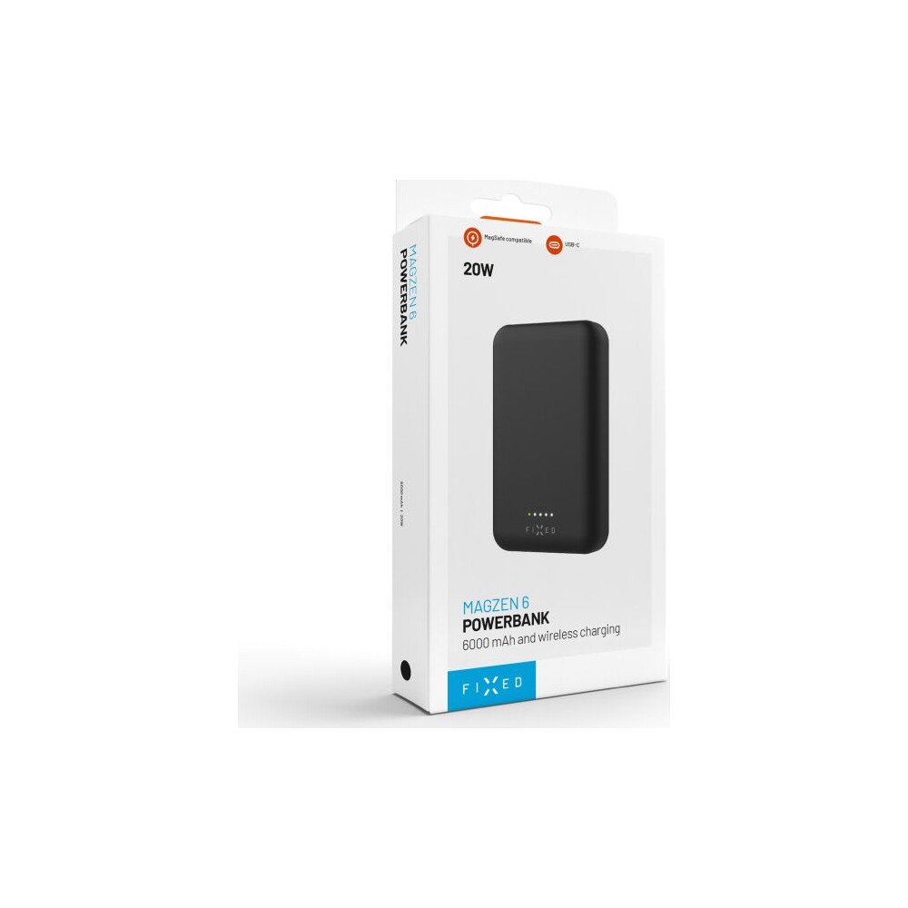 FIXED-MagZen-powerbanka-s-bezdratovym-nabijenim-a-Magsafe-6000-mAh-cerna