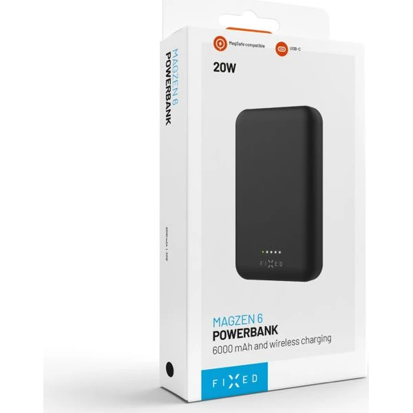 FIXED-MagZen-powerbanka-s-bezdratovym-nabijenim-a-Magsafe-6000-mAh-cerna